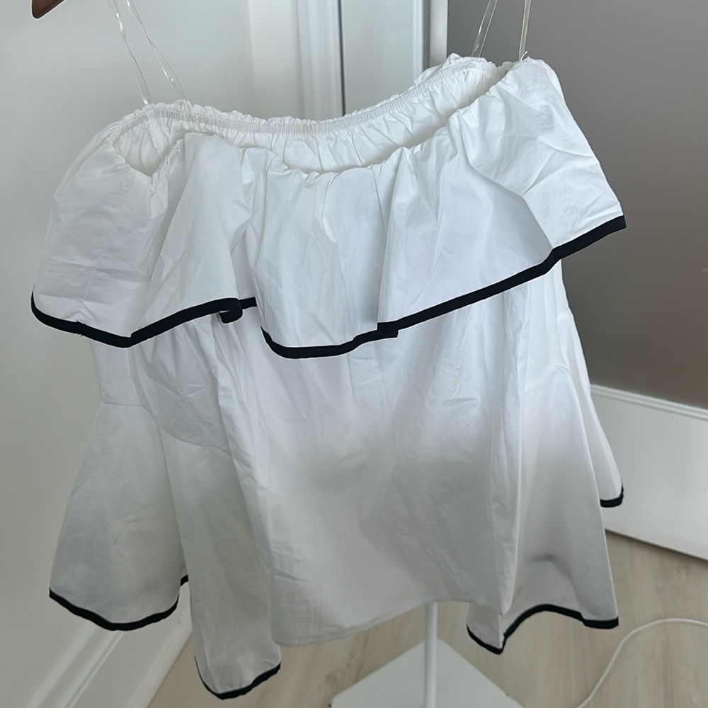White blouse with black